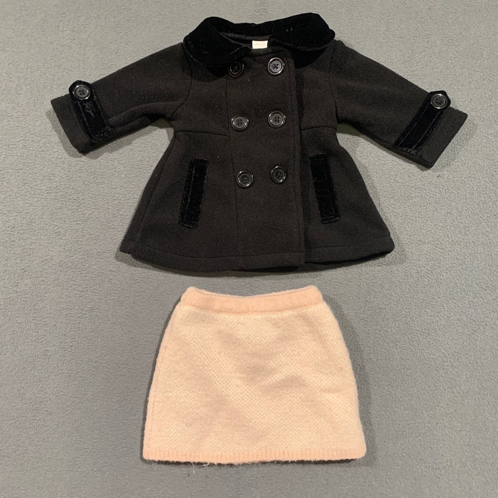 Starting Out Baby Girls‎ Black Pea Coat and Pink Knit Skirt Set 9M F74C1333N